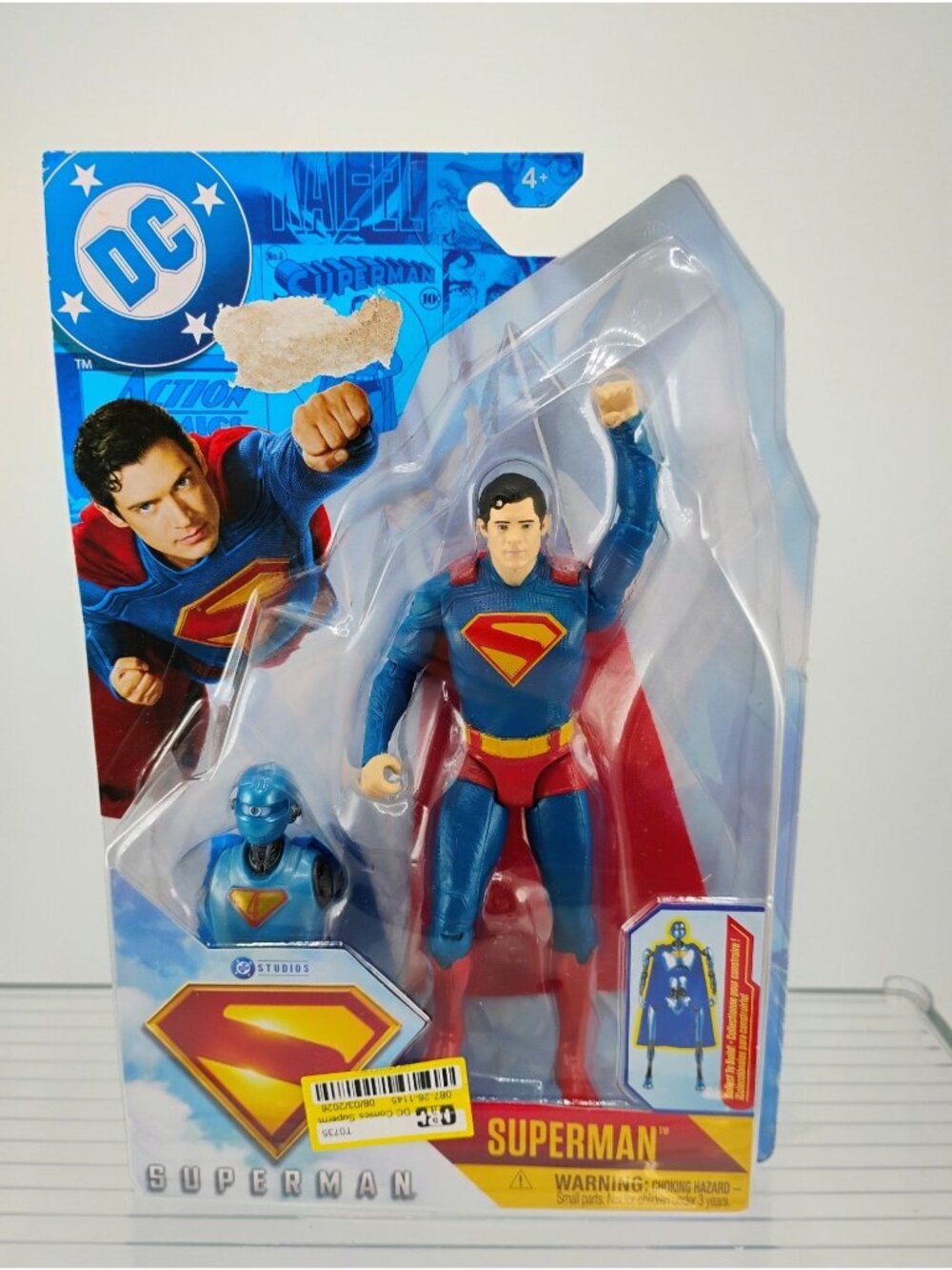 DC Studios Superman Action Figure & Build-A Collectible Robot Piece New 4+ Years